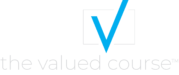 The Valued Course White logo